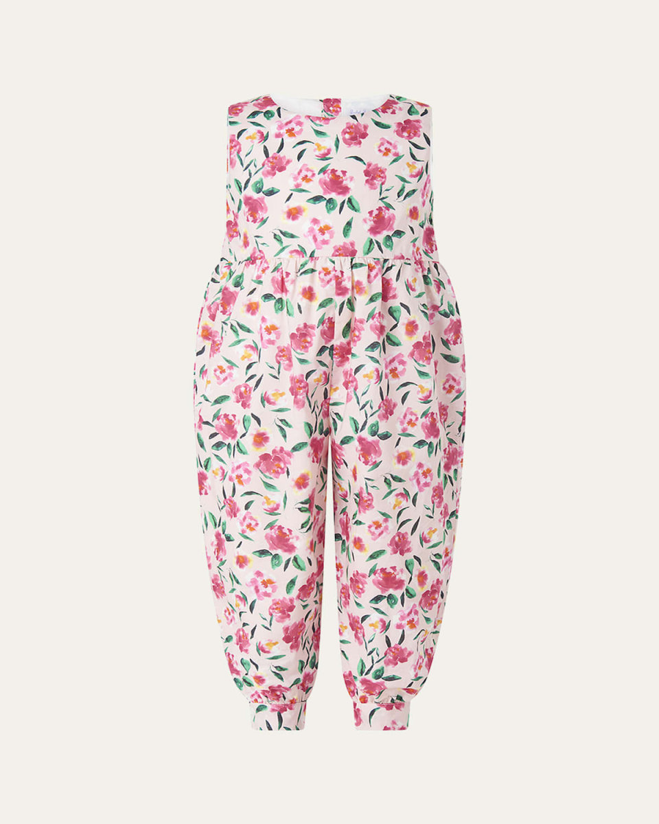 Girl's Posy Floral Sleeveless Jumpsuit, Size 2-